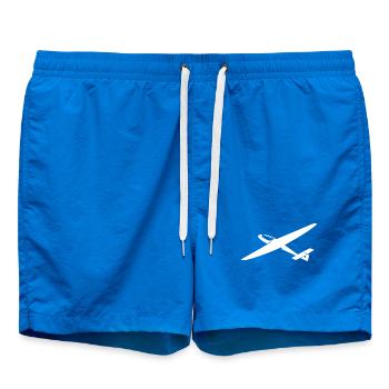 Silhouette minimaliste de pilote de planeur - Short de bain - cobalt blue - Devant