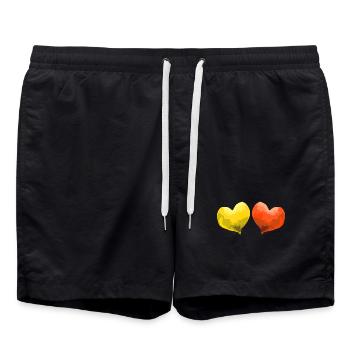 Hearts Love In Love Wedding - Swim Trunks - black - Front - AI Model Male 185 light (185cm)