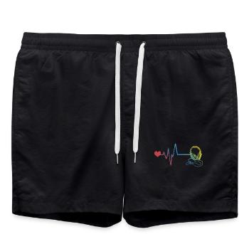 Écouteurs, pouls, rythme cardiaque - Short de bain - noir - Devant - AI Model Male 185 light (185cm)