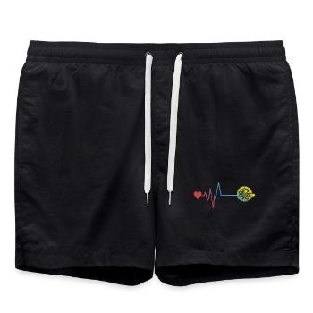 Darts Sport Puls Herzschlag - Badeshorts - Schwarz - Vorne - AI Model Male 185 light (185cm)
