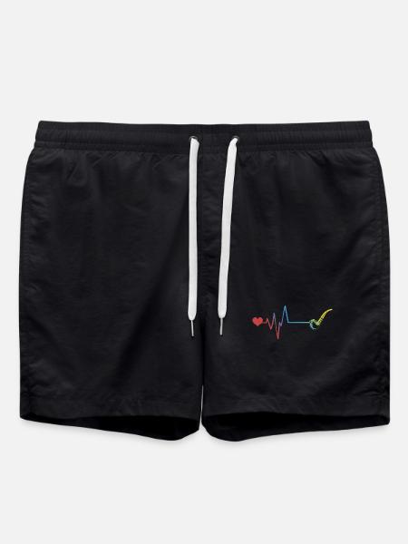 Whistle Pulse Heartbeat - Swim Trunks - black