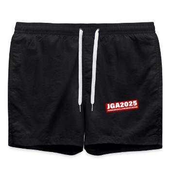 Junggesellen Abschied 2025 JGA - Badeshorts - Schwarz - Vorne - AI Model Male 185 light (185cm)