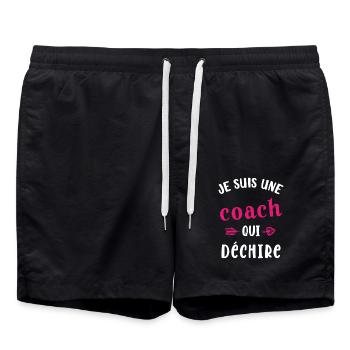 Une Coach qui déchire Femme Sportif Cadeau Humour - Short de bain - noir - Devant - AI Model Male 185 light (185cm)