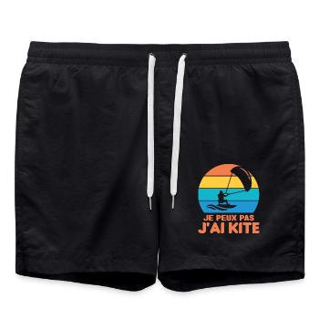 Je Peux Pas J'ai Kite Cadeau Humour - Short de bain - noir - Devant - AI Model Male 185 light (185cm)