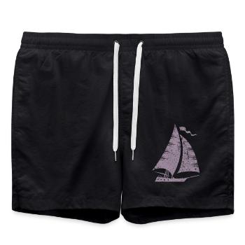 Segelboot Segeln Segler - Badeshorts - Schwarz - Vorne - AI Model Male 185 light (185cm)