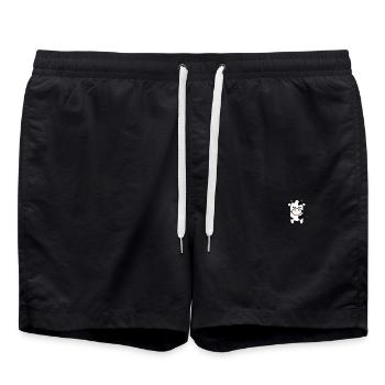 Cute Cow Minimalist Pocket Design - Swim Trunks - black - Front - AI Model Male 185 light (185cm)