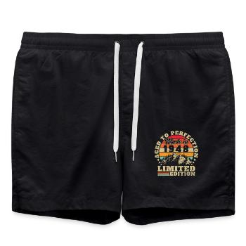 1948 Vintage Geburtstagsgeschenk - Badeshorts - Schwarz - Vorne - AI Model Male 185 light (185cm)