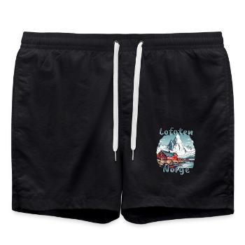 Lofoten Norway Natural Paradise - Swim Trunks - black - Front - AI Model Male 185 light (185cm)