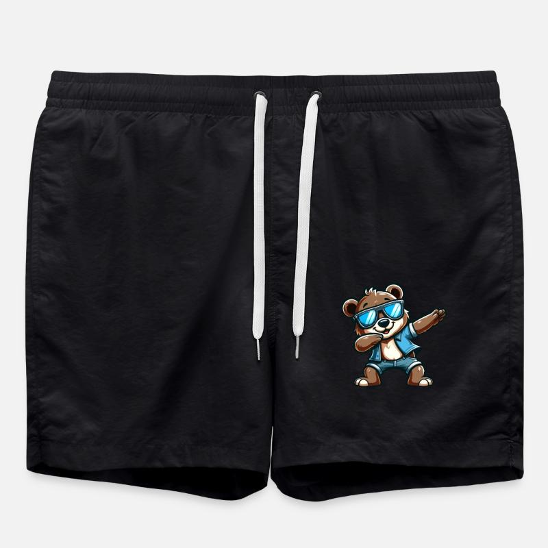 Cool Bear Dabbing - Swim Trunks - black