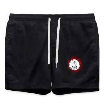 Signe de symbole d’ancre - Short de bain - noir - Devant - AI Model Male 185 light (185cm)