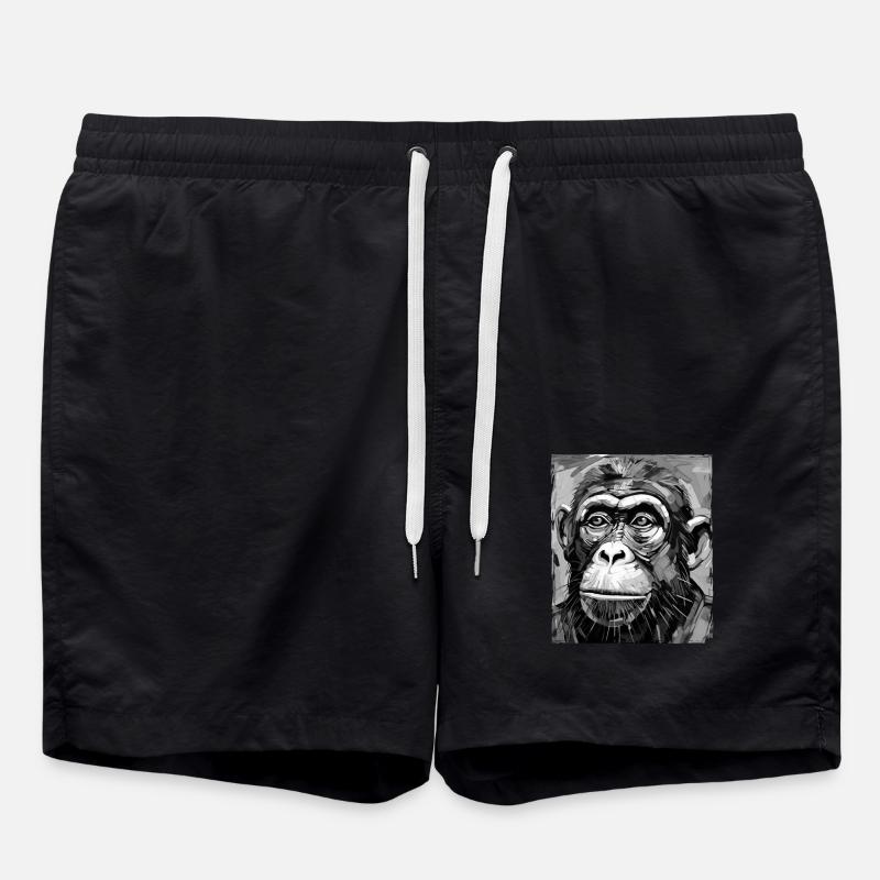 Portrait de singe - Short de bain - noir