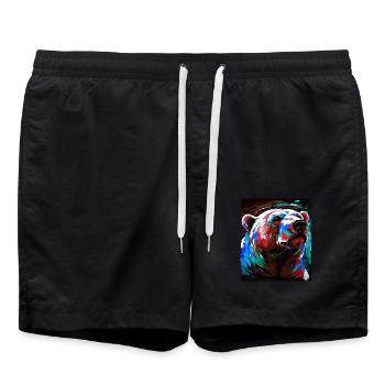 Portrait d’ours polaire Ours polaire - Short de bain - noir - Devant - AI Model Male 185 light (185cm)