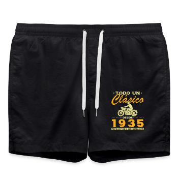 Biker A Classic Born In 1935 - Swim Trunks - black - Front - AI Model Male 185 light (185cm)