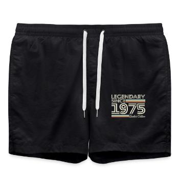 1975 Vintage Retro Geburtstagsgeschenk - Badeshorts - Schwarz - Vorne - AI Model Male 185 light (185cm)
