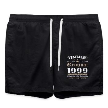 1999 Vintage Rétro Cadeau d’anniversaire - Short de bain - noir - Devant - AI Model Male 185 light (185cm)