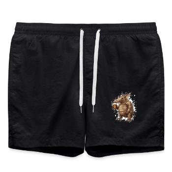 Ceinture Bière Drôle - Short de bain - noir - Devant - AI Model Male 185 light (185cm)