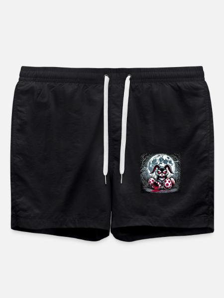 Ostern Horror Hase Zombie Dämon Unheimlich - Badeshorts - Schwarz