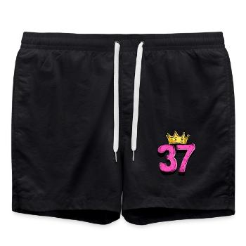 37 Number Krone - Swim Trunks - black - Front - AI Model Male 185 light (185cm)