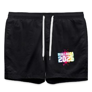 Mallorca 2025 Colorful Blobs - Swim Trunks - black - Front - AI Model Male 185 light (185cm)