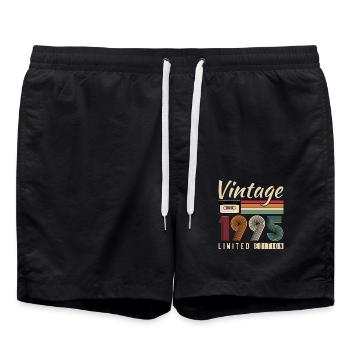Vintage 1995 Retro Birthday Gift - Swim Trunks - black - Front - AI Model Male 185 light (185cm)