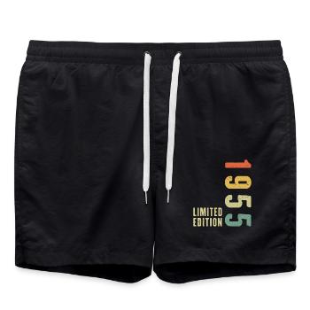 70 Jahre 1955 Vintage Retro Jubiläumsgeschenk - Badeshorts - Schwarz - Vorne - AI Model Male 185 light (185cm)