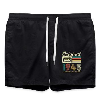 30 Years 1945 Vintage Retro Birthday Gift - Swim Trunks - black - Front - AI Model Male 185 light (185cm)