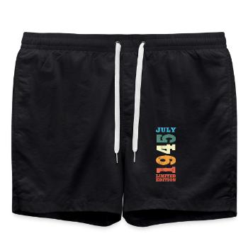 Juli 1945 Vinatge Geburtstagsgeschenk - Badeshorts - Schwarz - Vorne - AI Model Male 185 light (185cm)