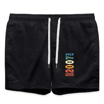 Juli 2007 Vintage Retro Geburtstagsgeschenk - Badeshorts - Schwarz - Vorne - AI Model Male 185 light (185cm)