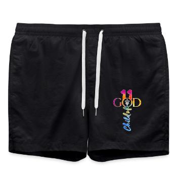 CHURCH CHRISTIANS 11 YEARS JESUS 11TH BIRTHDAY - Swim Trunks - black - Front - AI Model Male 185 light (185cm)