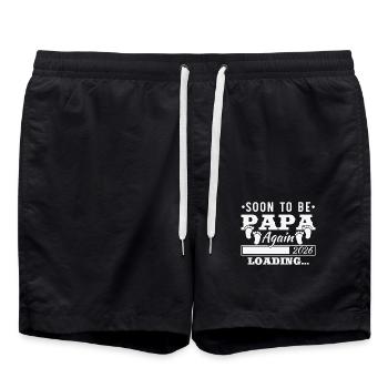 Pronto wird wieder Papa 2026 Loading - Badeshorts - Schwarz - Vorne - AI Model Male 185 light (185cm)