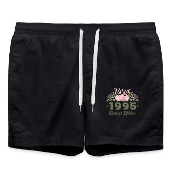 1995 Floral Femme Vintage Cadeau D’anniversaire - Short de bain - noir - Devant - AI Model Male 185 light (185cm)