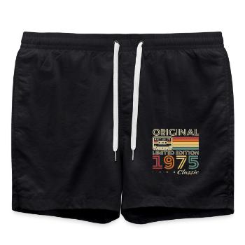 1975 Vintage Retro Geburtstagsgeschenk - Badeshorts - Schwarz - Vorne - AI Model Male 185 light (185cm)