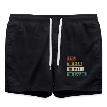 1975 Vintage Retro Geburtstagsgeschenk - Badeshorts - Schwarz - Vorne - AI Model Male 185 light (185cm)