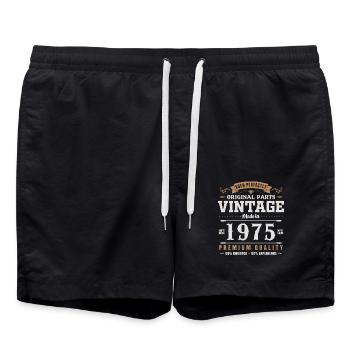 1975 Vintage Retro Geburtstagsgeschenk - Badeshorts - Schwarz - Vorne - AI Model Male 185 light (185cm)