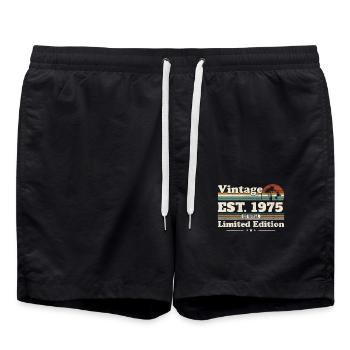 1975 Vintage Retro Geburtstagsgeschenk - Badeshorts - Schwarz - Vorne - AI Model Male 185 light (185cm)