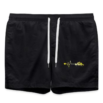 Berge Herzschlag Mountains - Badeshorts - Schwarz - Vorne - AI Model Male 185 light (185cm)