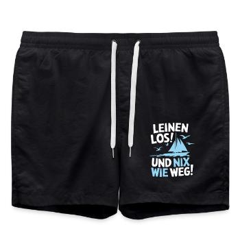 Leinen los und nichts wie weg! Wir legen ab! - Badeshorts - Schwarz - Vorne - AI Model Male 185 light (185cm)