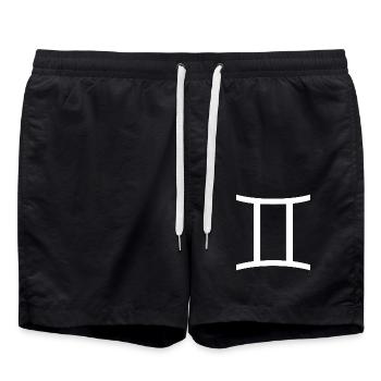 Signe du zodiaque Gémeaux, design exclusif de t-shirt - Short de bain - noir - Devant - AI Model Male 185 light (185cm)
