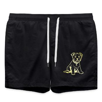 West Highland White Terrier - Badeshorts - Schwarz - Vorne - AI Model Male 185 light (185cm)