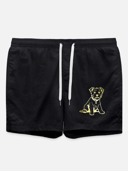 West Highland White Terrier - Swim Trunks - black