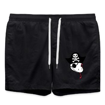 tête gecko pirate marin capitaen marin marin seeba - Short de bain - noir - Devant - AI Model Male 185 light (185cm)