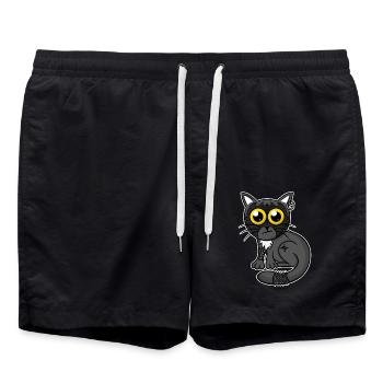 Heavy Metal Cat - Swim Trunks - black - Front - AI Model Male 185 light (185cm)