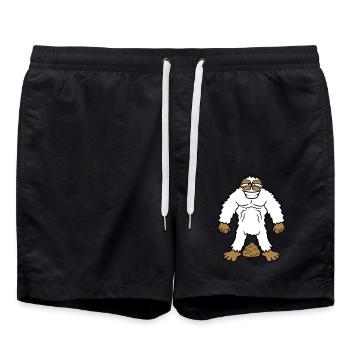 kacke haufen haeufchen gestank scheisse kot yeti m - Badeshorts - Schwarz - Vorne - AI Model Male 185 light (185cm)