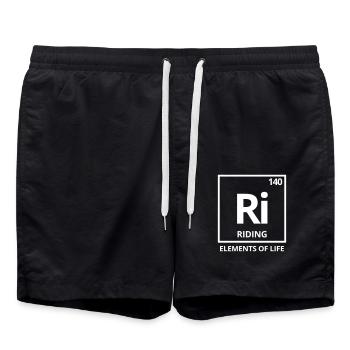 Elements of life: 140 riding Periodensystem - Badeshorts - Schwarz - Vorne - AI Model Male 185 light (185cm)