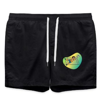 Gardien de but - Afro-Allemand Empowerment - Short de bain - noir - Devant - AI Model Male 185 light (185cm)