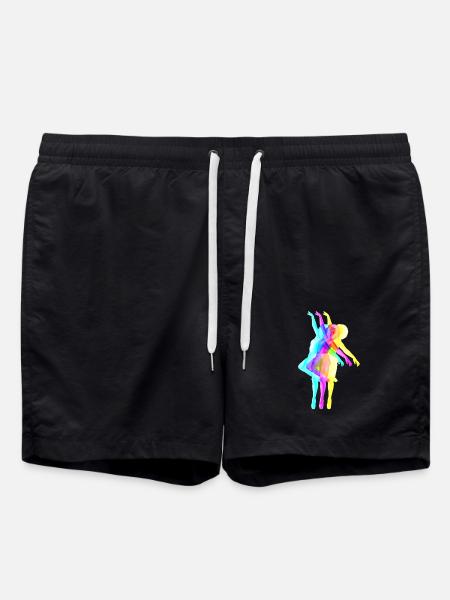 Curly hair dancer - Swim Trunks - black