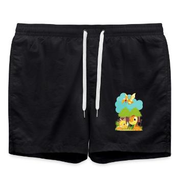 Dino children - Swim Trunks - black - Front - AI Model Male 185 light (185cm)