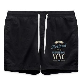 Ich bin nicht im Ruhestand Ich bin ein professionelles VOVO-Weihnachtsgeschenk - Badeshorts - Schwarz - Vorne - AI Model Male 185 light (185cm)