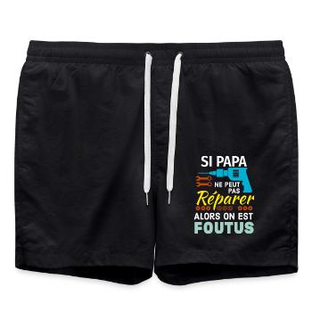 Papa réparateur - Short de bain - noir - Devant - AI Model Male 185 light (185cm)