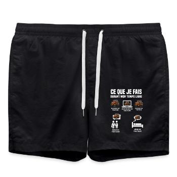 Tracteur Cadeau homme femme enfant Agriculteur - Short de bain - noir - Devant - AI Model Male 185 light (185cm)